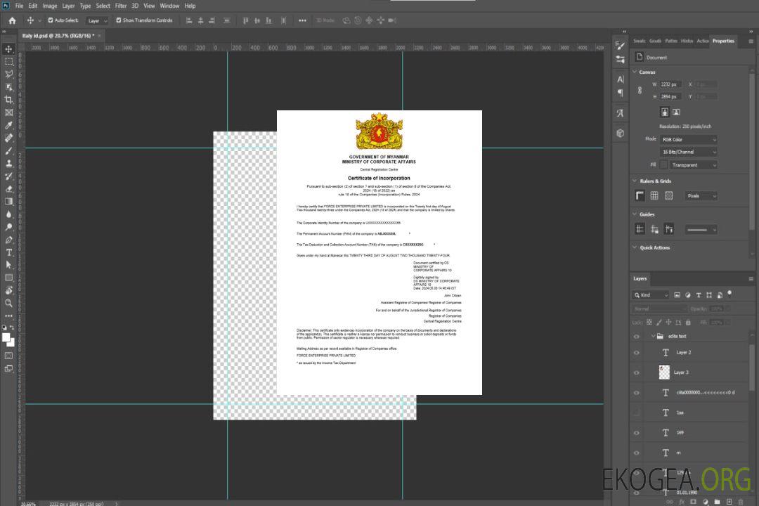 Modèle Word et PDF de certificat d'enregistrement d'entreprise au Myanmar template